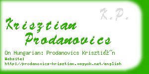 krisztian prodanovics business card